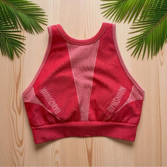Gymshark Women’s Red Seamless High Neck Sports Bra - Size Small - Picture 2 of 10